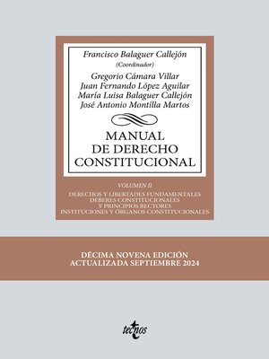 cover image of Manual de Derecho Constitucional, Volume II